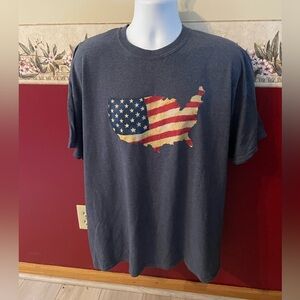 Gildan Charcoal T-Shirt with USA Map Flag Design